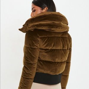 Bronze Velvet Cropped puffer